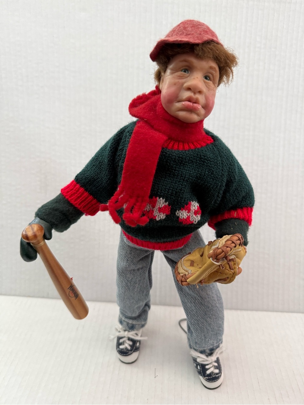 Vintage 1986 Signed Artist Doll Baseball Handcrafted Poseable Wire Armature